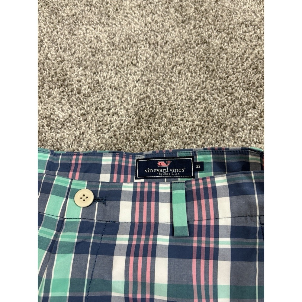 Mens Vineyard Vines Breaker Chino Golf Shorts Size 32 Patchwork Plaid 9" Inseam